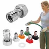 Garden Hose to Mini Power Washer Adapter Stainless Steel Leak-Proof Adapter 3/4 GHT to 1/4 Quick Connector for Car Wash & Outdoor Cleaning