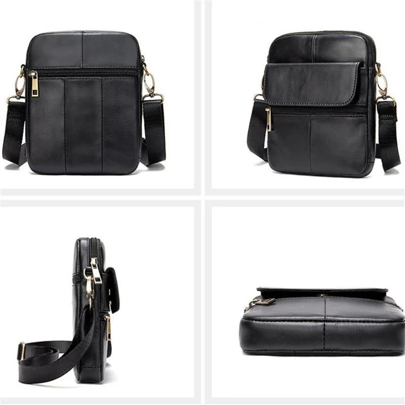 Mens Vintage Classci Large Capacity Casual Leather Shoulder Packs Crossbody Bags