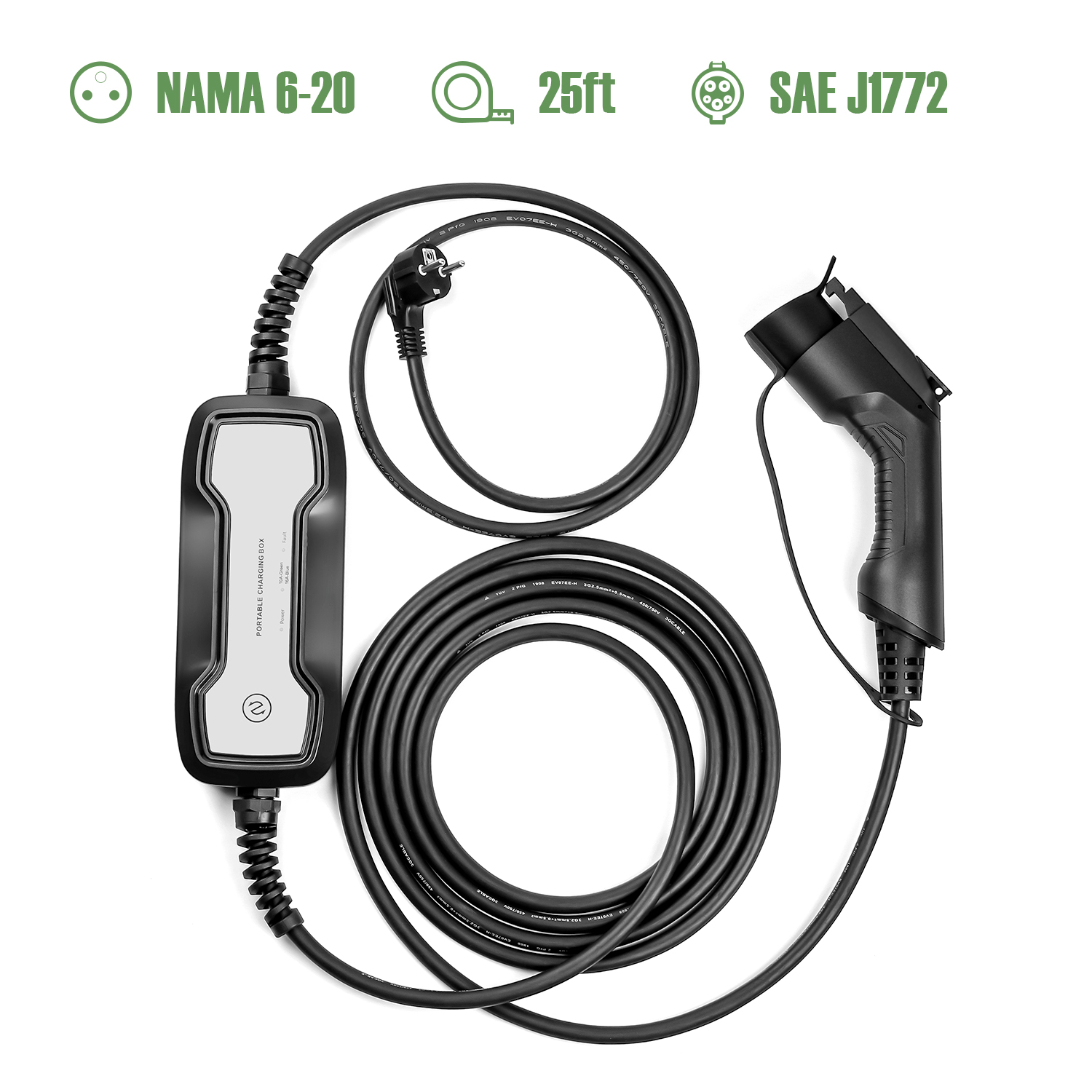 EV Charging Box Level 2 10/16A Switchable Current NEMA 620 EVSE