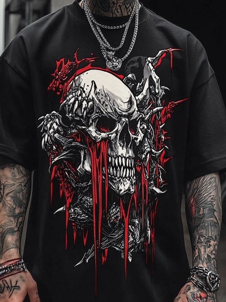 Shoptechwear Art Satanic Blood Guard Oversized Unisex Casual T-shirt