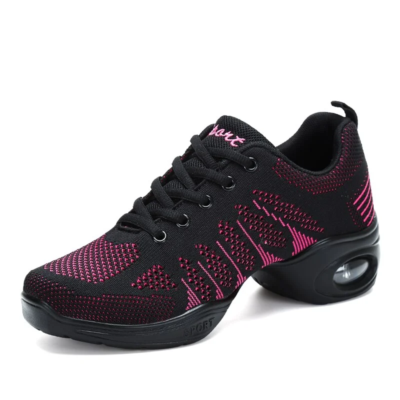 2020   Woven Mesh Comfortable Sneakers Women Soft Outsole Sport Breath Modern Jazz Sports Feature Dance Shoes
