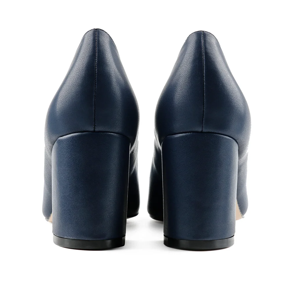 65mm Women Chunky Heels Red Bottom Shoes Comfortable Middle Block Heel Pumps Matte-MERUMOTE