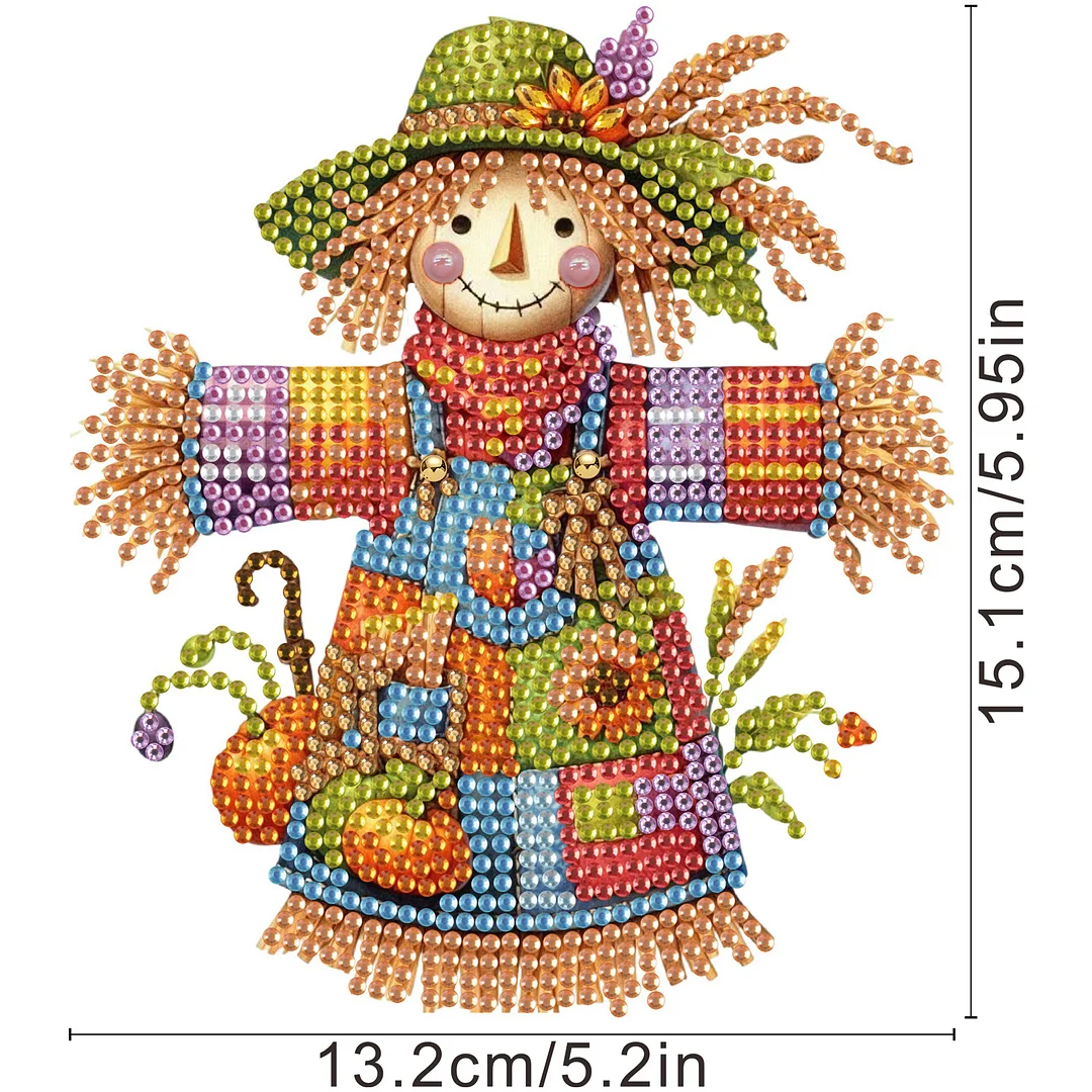 2D Flat Scarecrow DIY Shaking Head Diamond Painting Desktop Decorations