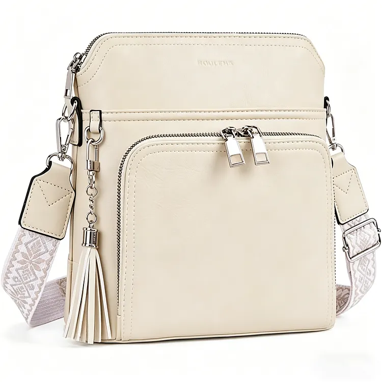 Leather Medium Crossbody Wallet Bag for Travel