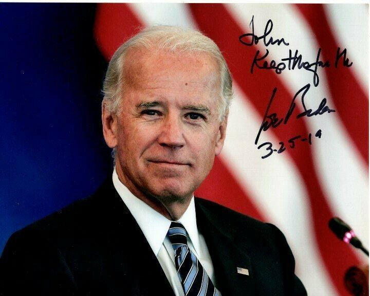 JOE BIDEN Autographed Signed Photo Poster paintinggraph - To John GREAT CONTENT & DATED