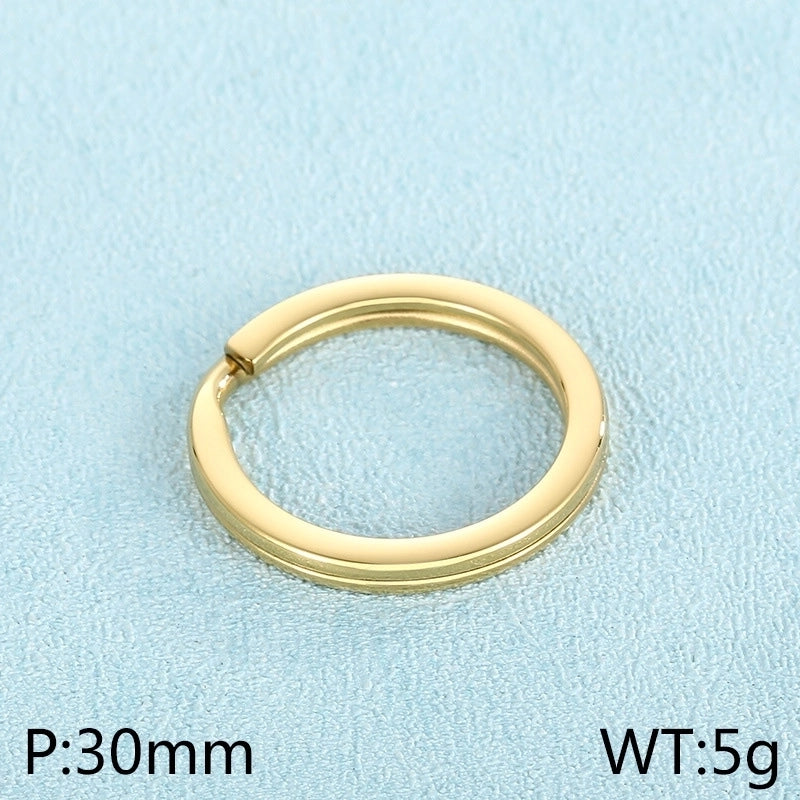 1 Piece Stainless Steel 18K Gold Plated Round