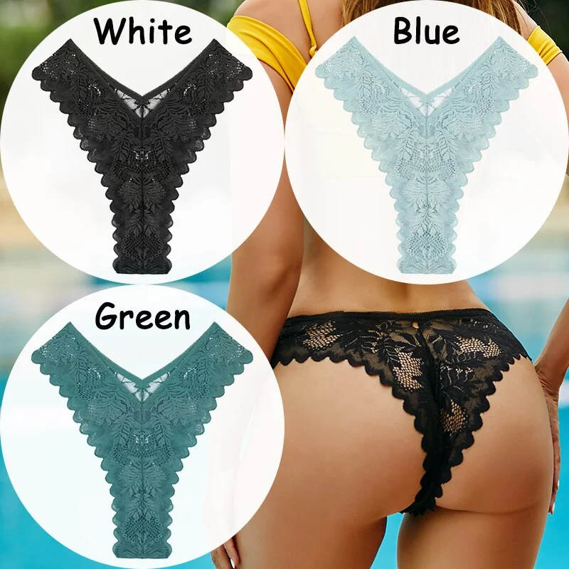 Billionm Lace Panties Women's Underwear Floral Women Panties Perspective Lingerie Brazilian Briefs V Waist Female Underpants