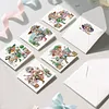 6Pcs Diamond Painting Charming Grandma Greeting Card Set with Envelopes for Birthdays Thanksgiving & Special Occasion