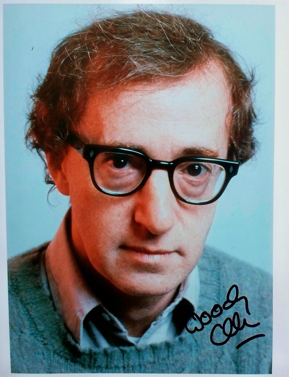 WOODY ALLEN: Film Maker. Hand-signed Photo Poster painting. 'Hannah and her Sisters'. COA. SALE