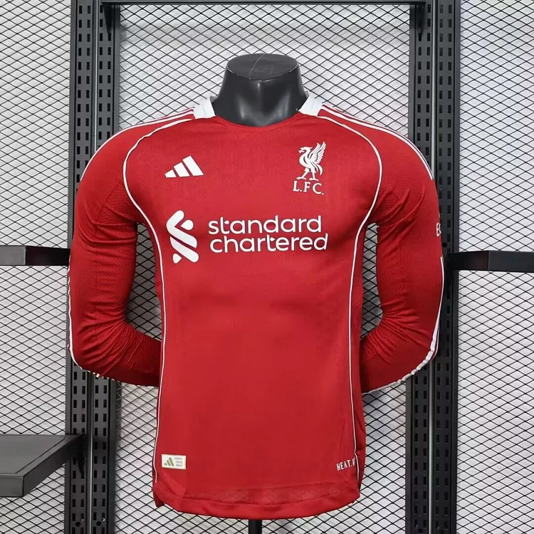 2025-26-Liverpool Home Long Sleeve - Player Edition