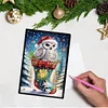 (US Local)Christmas Owl A5 Size Diamond Painting Notebook Set with 4Pcs Bookmark Gift
