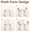 SOUNDFUSE Shower Chair for Inside  Shower with Arms and Back,  400 lbs Height Adjustable Shower Chair for Elderly and Disabled with Enhanced Non-Slip Feet, Heavy Duty Shower Seat.