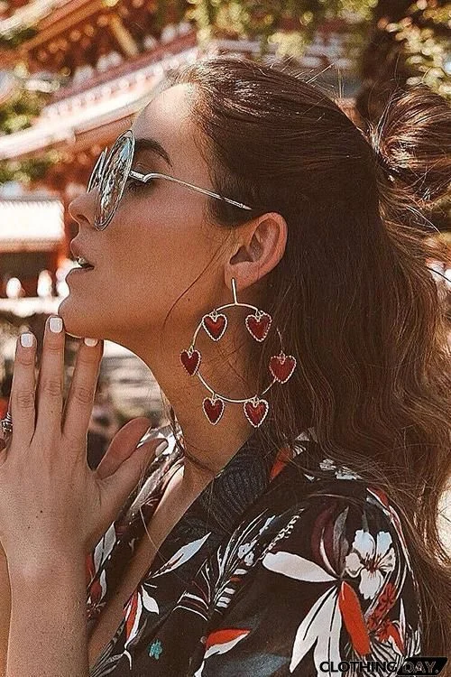 Heart Circle Earrings