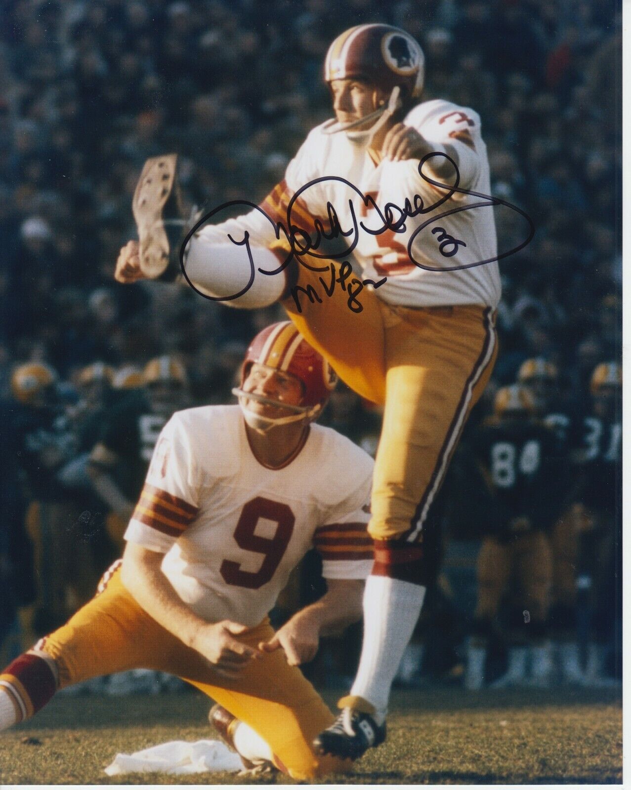 Mark Mosley #1 8x10 Signed Photo Poster painting w/ COA Washington Redskins -