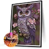 Pearl Purple Owl-Special Shaped Diamond Painting