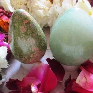 pornhint Pornhint Green Unakite Yoni Egg / Green Aventurine Yoni Egg / Healing Egg / Massage Egg / Gemstone Egg / Massager  / Kegel Exercise / Jade Yoni Egg