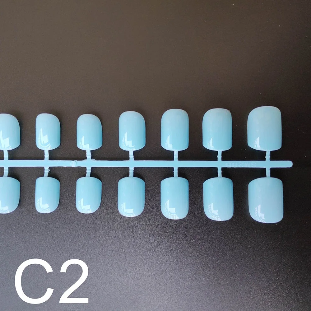 10 Sets Square Shape False Nail Tips In Same Color 24 Pieces/Set 10 Sizes Press on Fake Nails DIY Manicure Finger Nail Tips-Nail Inspo