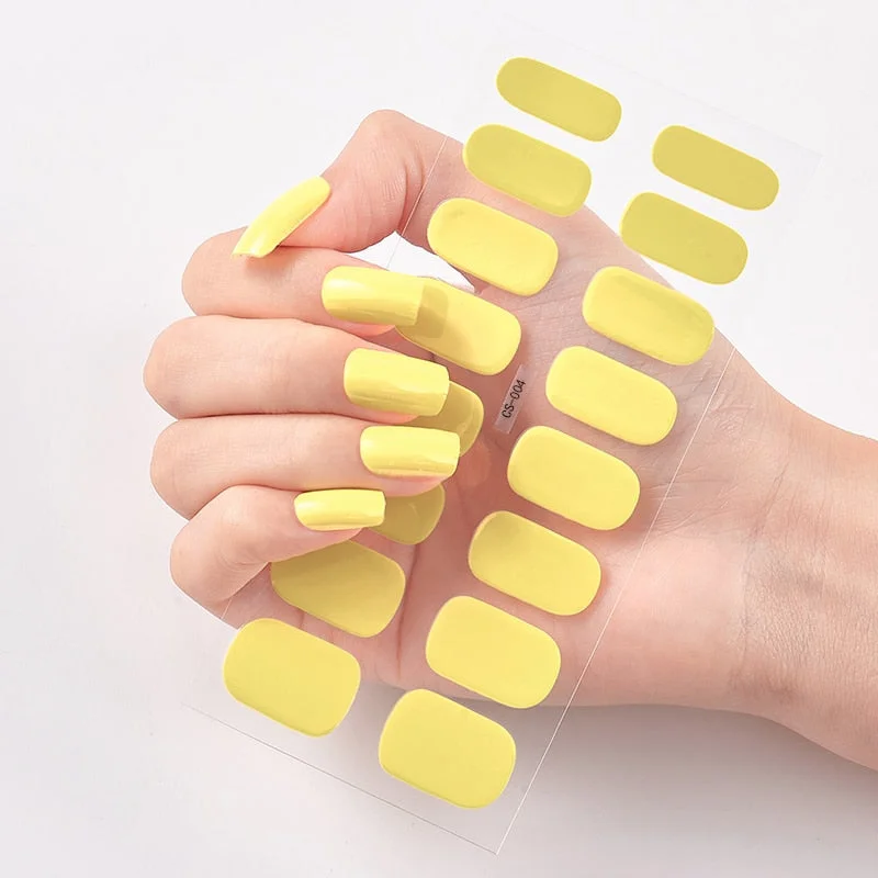 Full Cover Nail Stickers Sticker For Nails Manicure Decoration Pure Solid Color Nail Wraps DIY Self Adhesive Nail Sticker