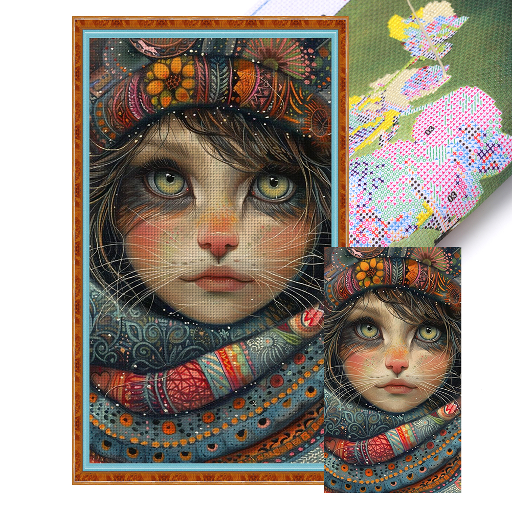 Girl Full 11CT Pre-stamped Canvas(40*70cm) Cross Stitch