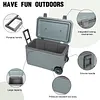 [US Local Warehouse] 70L White Cooler with Wheels Hard Shell Ice Chest Keep Food Warm Rolling Wheeled Camping Cooler for Beach Drink Beverage Picnic Fishing