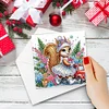 (US Only)6PCS DIY Xmas Diamond Art Greeting Cards Congratulations Cards & Gifts (Squirrel