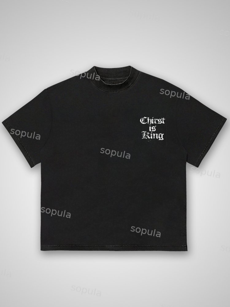 Vintage Chirst Is King 100% Cotton T-shirt - Sopula｜Premium Graphic Tees & Graphic Clothing