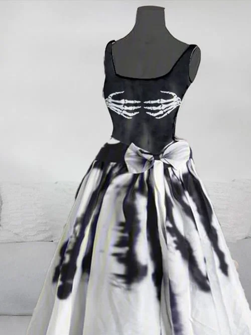 Retro Tie-Dye Big Swing Dress(Skirt without skirt support)