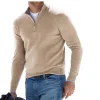 New Long Sleeve V-Neck Zipper Casual Sweater