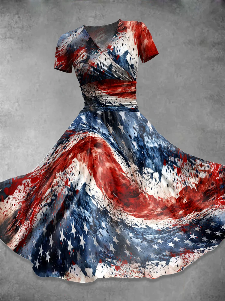 Independence Day  Art  Print Casual Dress