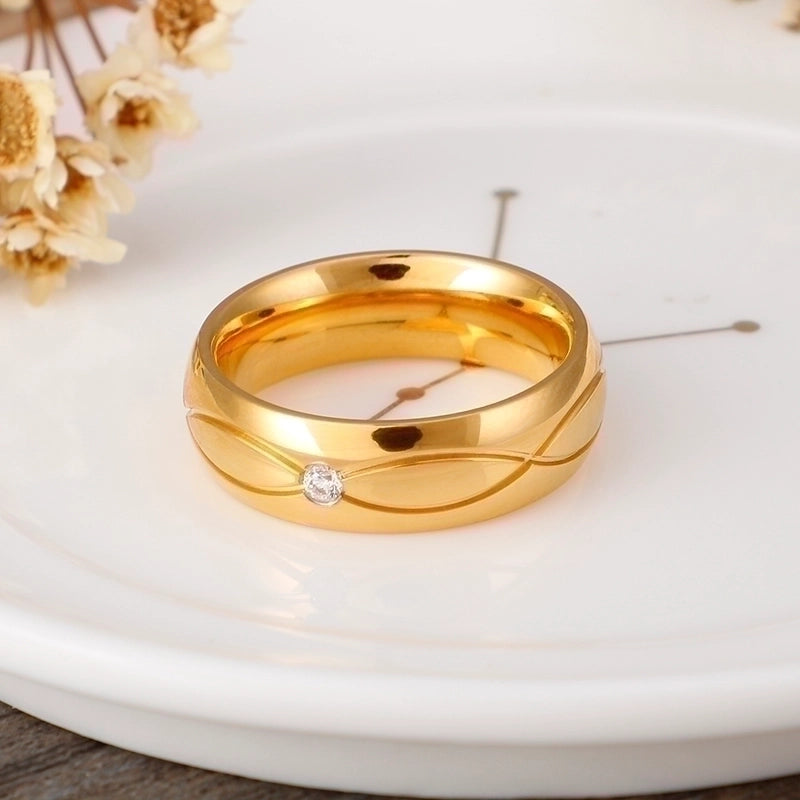 Titanium Steel 18K Gold Plated Korean Style Geometric Rings