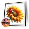 Diamond Painting-DIY Full Round Drill Sunflower Ladybug
