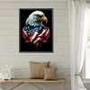 American Flag Eagle Full DIY 5D Round Drill Diamond Kits d&rsquo;art pour adultes/d&eacute;butants id&eacute;es cadeaux d&eacute;coration murale maison Diamond dots peintures arts illustr&eacute;es Artisanat en diamant Cristal Strass 40*50 cm