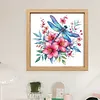 Dragonfly Flora Glass Bead Partial 11CT DIY Stamped Cross Stitch Kits for Beginners Adults Home Decor Cross Stitch Art and Crafts Kits 14.04x14.04in tapestrymarket
