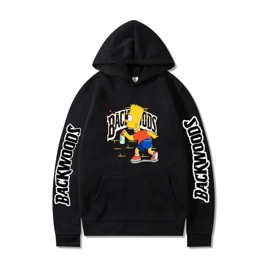 Bart Simpson Backwoods Sweatshirt Printed Pullover Hoodie