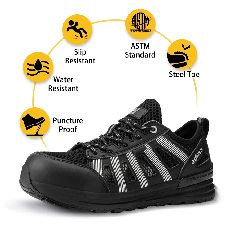 Men Women ASTM F2413 18 EH Composite Toe Non Slip Puncture Proof Construction Electrician Mechanic Roofing Warehouse Work Shoes OUXX Safety Work Boots Store