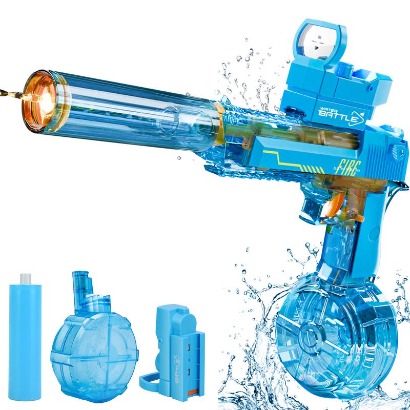 Product Introduction of Electric Water Blaster with LED Lights, Water Shooter Powerful Squirt Water Pistol for Kids/Aldults, Long Range Shoot Reach 26-35ft, High Powered IP67 Waterproof for Summer, Outdoor,Party,Birthday Gift，  Swimming Pools 13