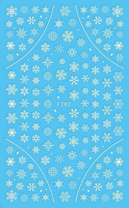 Merry Christmas Deer 3D Nails Sticker Winter Snowflake Elk Xmas Trees Cartoon Adhesive Sliders Nail Art Accessories Decals-Nail Inspo
