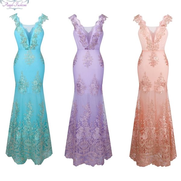 Angel-fashions Women V Neck Embroidery Lace Flower Straps Mermaid Wedding Dress - Shop Trendy Women's Fashion | TeeYours