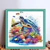 Underwater World Turtle-11CT Stamped Cross Stitch 40*40cm/15.75*15.75in