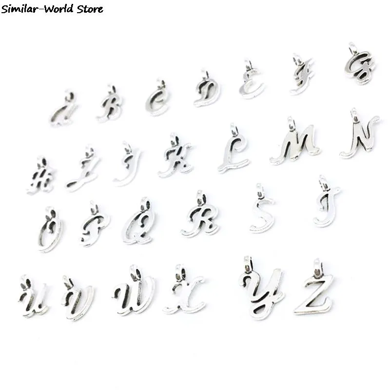 26Pcs 26 English Alphabet Letters Charms Pendants DIY Handmade Jewelry Craft Bracelet Fashion Jewelry Making A-Z For Women Man