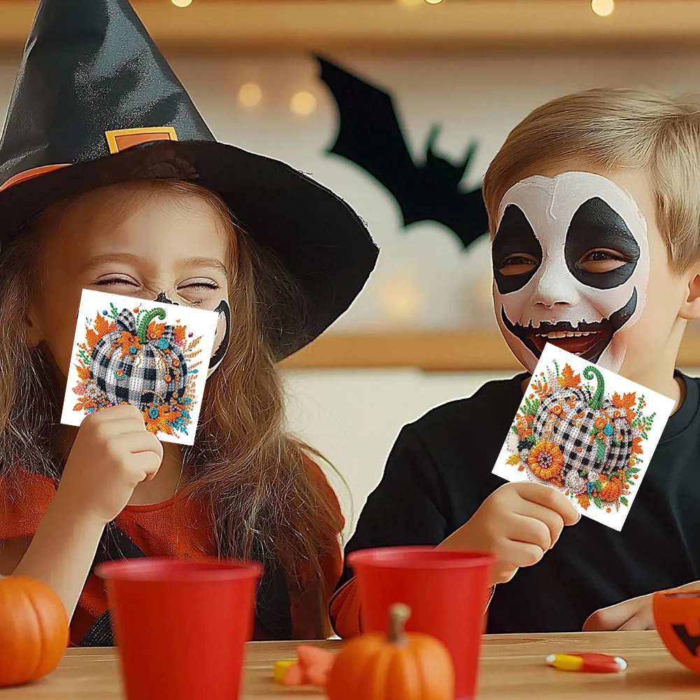 6PCS DIY Diamond Art Greeting Cards Congratulations Cards & Gifts (Halloween)