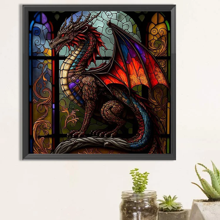 Stained Glass Dragon - Full Round - Diamond Painting (30*40cm)