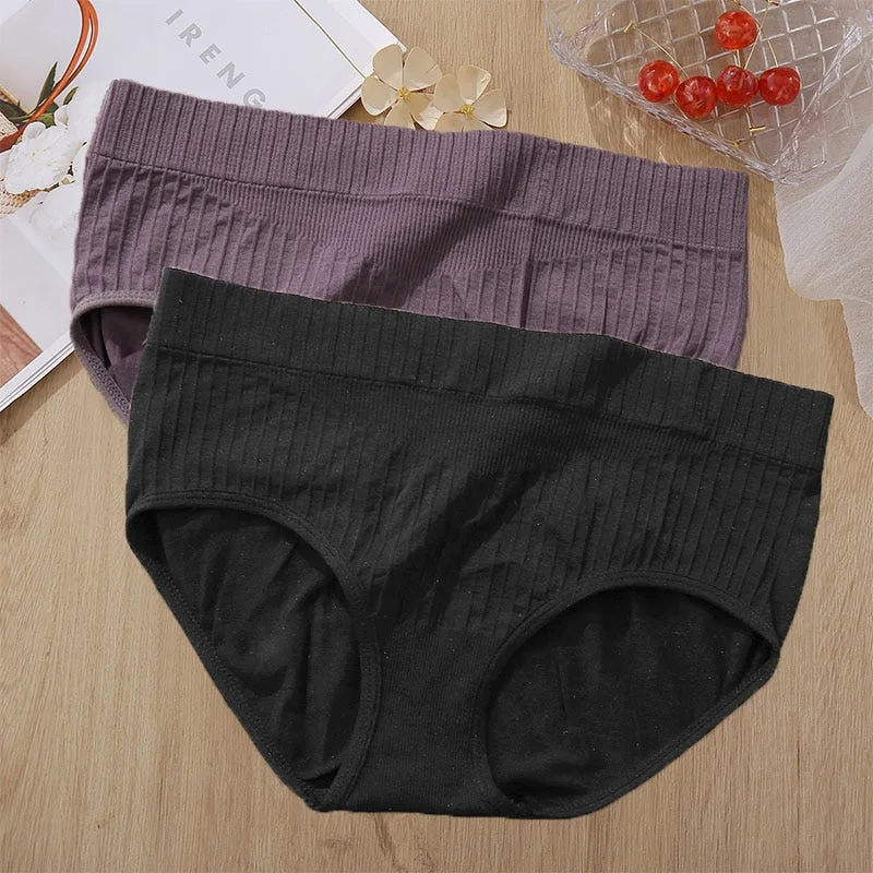 2PCS Panties Set Bodyshaper Panties Women's Underwear Sexy Briefs Female Underpants Seamless Pantys Intimates Lingerie 8 Colors