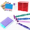 (US Local)12 Grids Diamond Painting Organization Set with Point Drill Trays (Red 1)