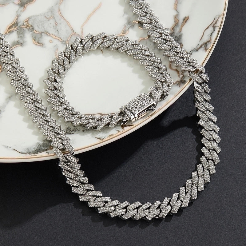 Hip-Hop Letter Zinc Alloy Chain Inlay Rhinestones Unisex Pendant Necklace