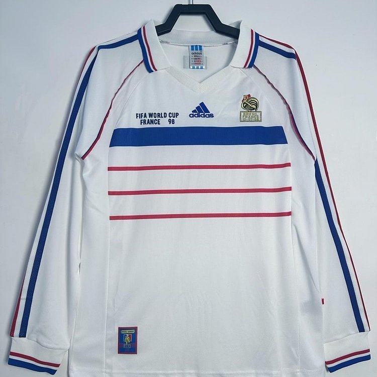 France 1998 Retro Away Long Sleeves Jersey
