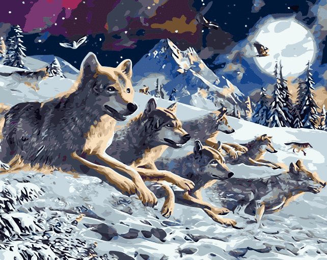 

Flock Of Siberian Wolves – Paint By Numbers - 40*50CM, 501 Original