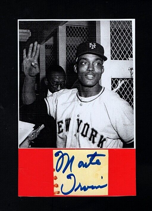 1952 MONTE IRVIN-NEW YORK GIANTS AUTOGRAPHED CUT W/Photo Poster painting-(d.2016)-HOF