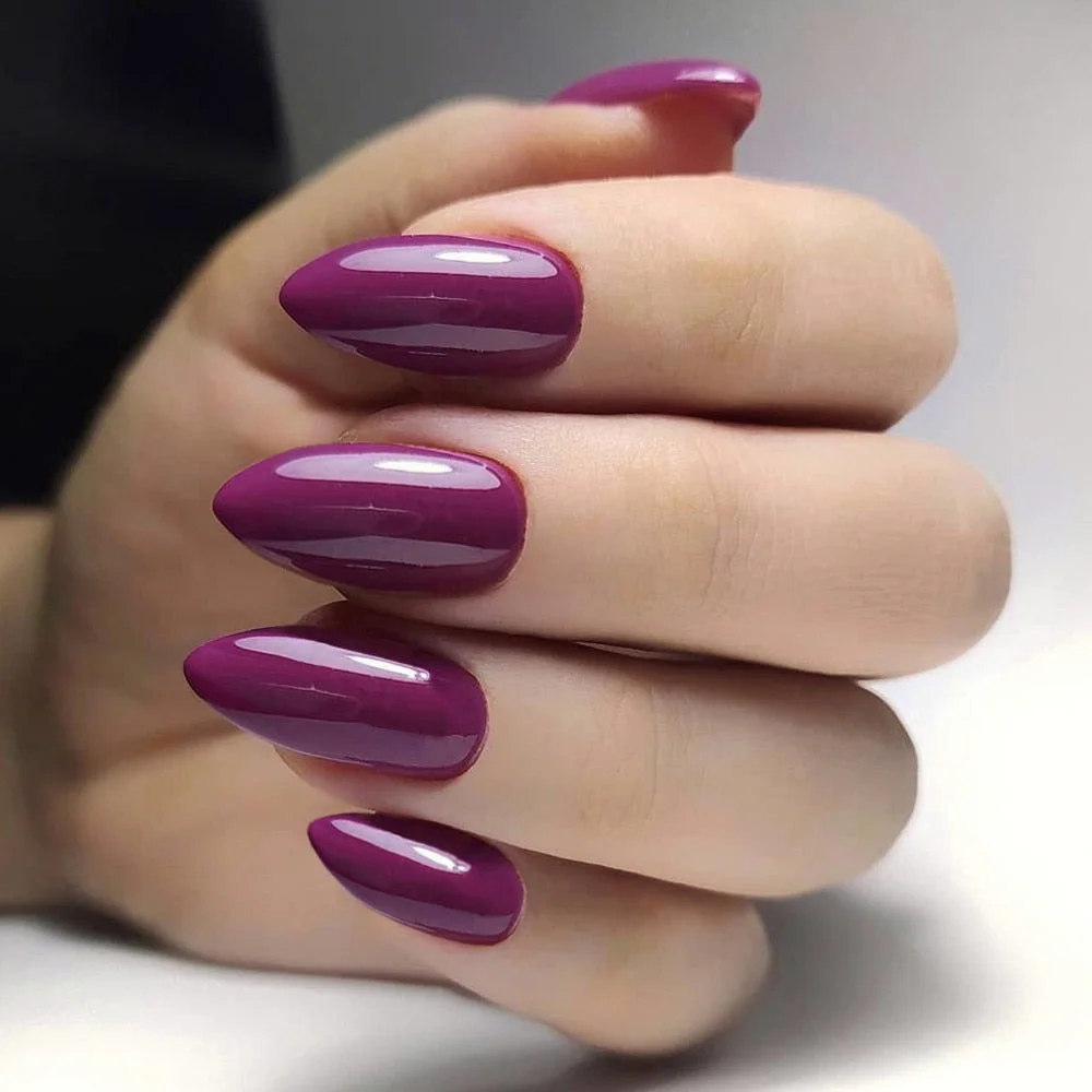 24Pcs Shiny White Short Stiletto False Nails With Jelly Glue DIY Artificial Fake Nails Art Tips Press On Manicure Tools-Nail Inspo