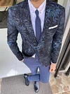 Lazio Navy Blue Slim Fit Tropical Blazer